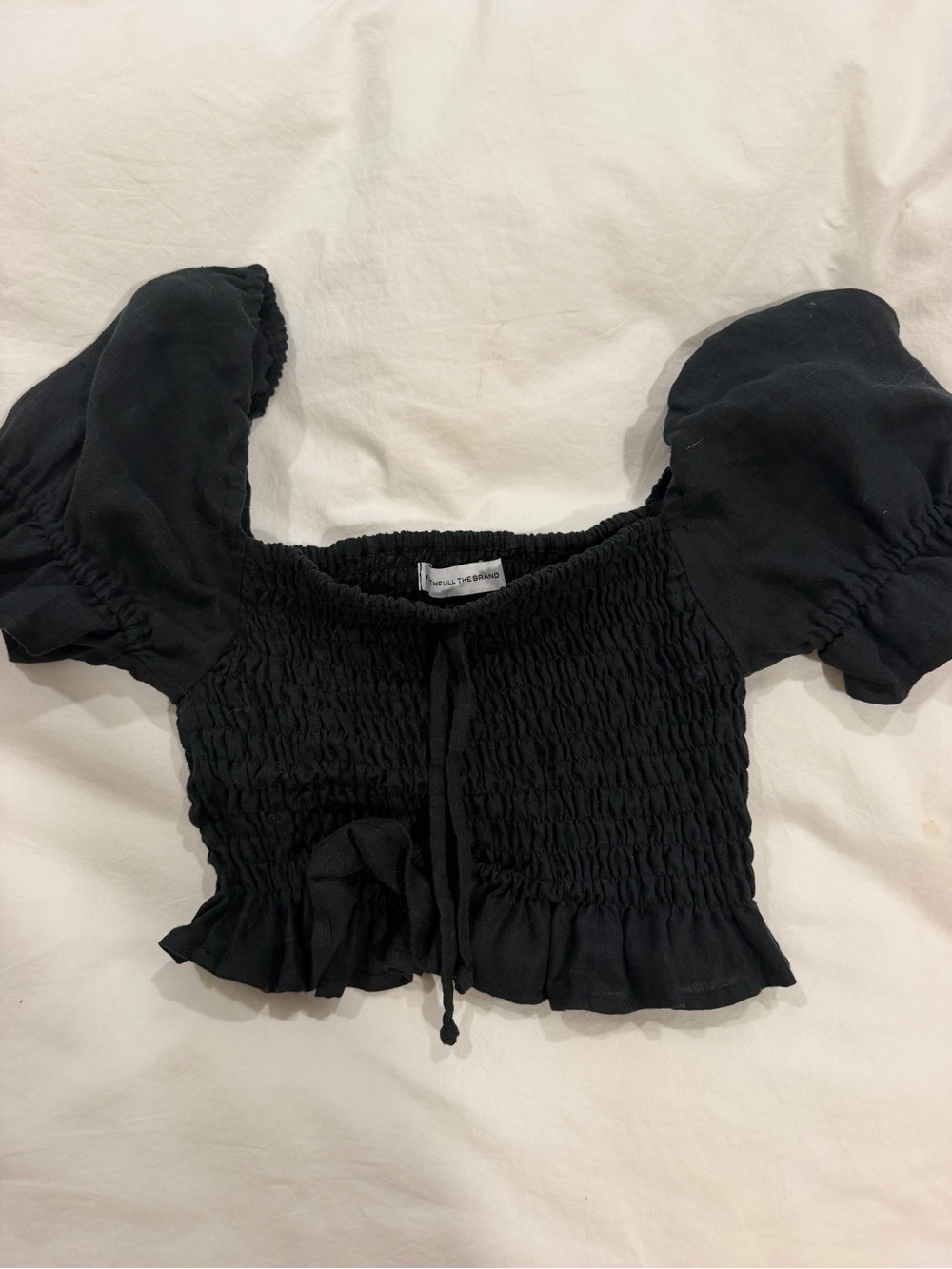 Faithful the brand Marie linen crop top